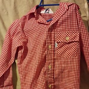 Vintage Levi's Kids Button Down Red & White Checkered Kids Long Sleeve Shirt